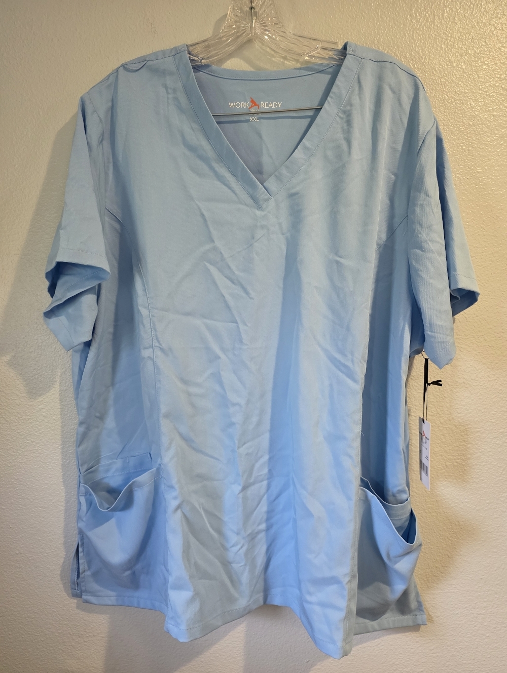 Womens Work Ready Scrub Top Sky Blue XXL
